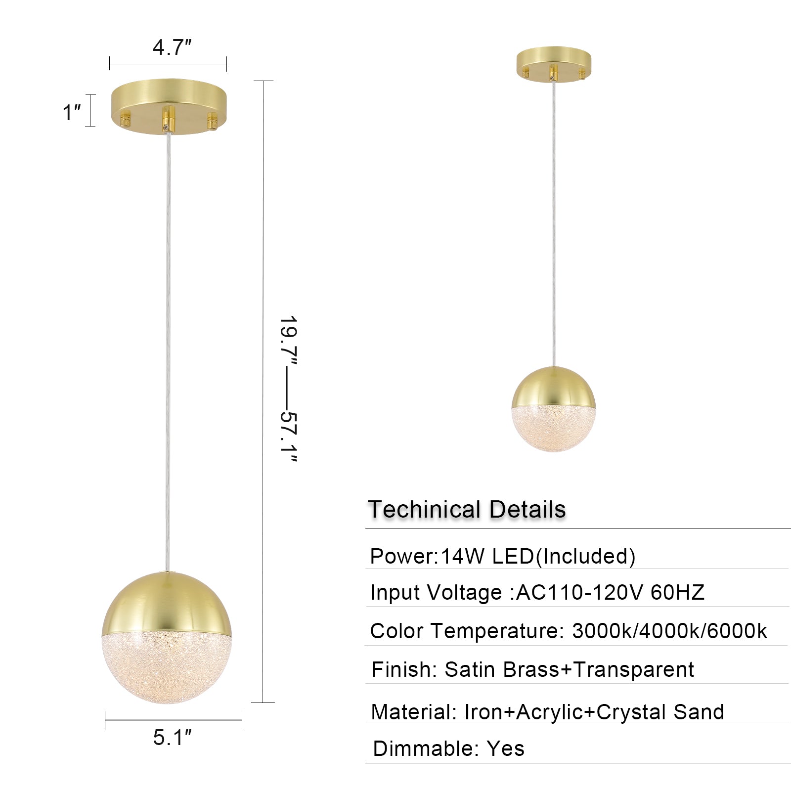 Modern Gold Globe Pendant Lights