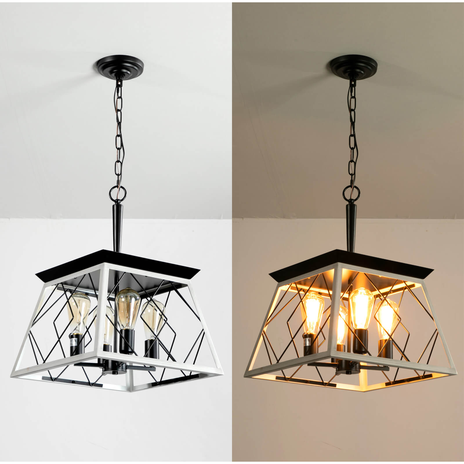 Farmhouse Metal Geometric Pendant Lights 01S44B