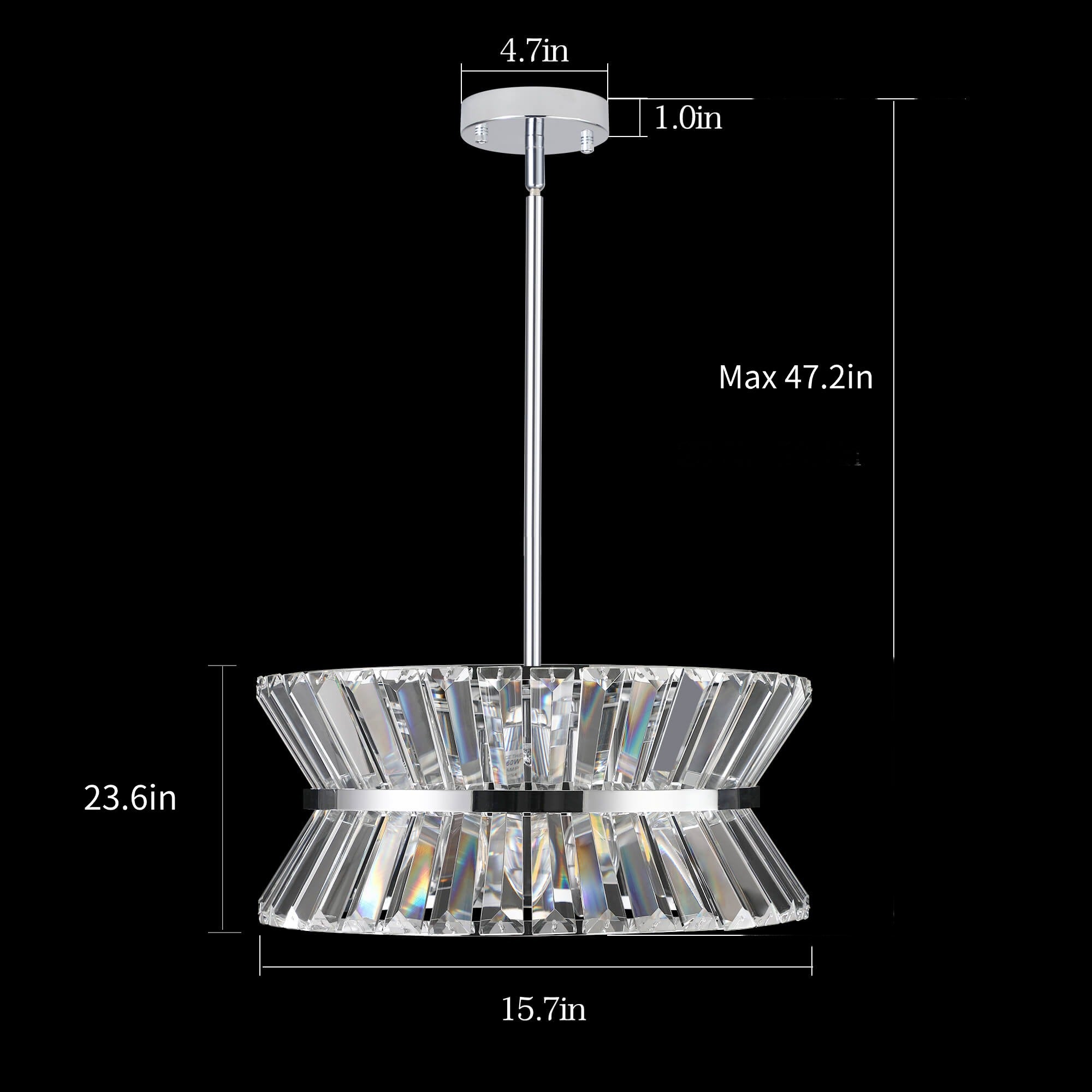 Modern Chrome Crystal Tiered Chandelier 12D44C