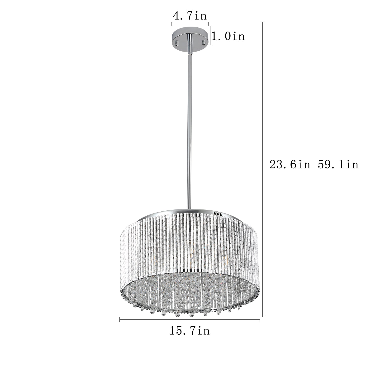Modern Chrome Crystal Round Chandelier D400-P7C--修补充尺寸图