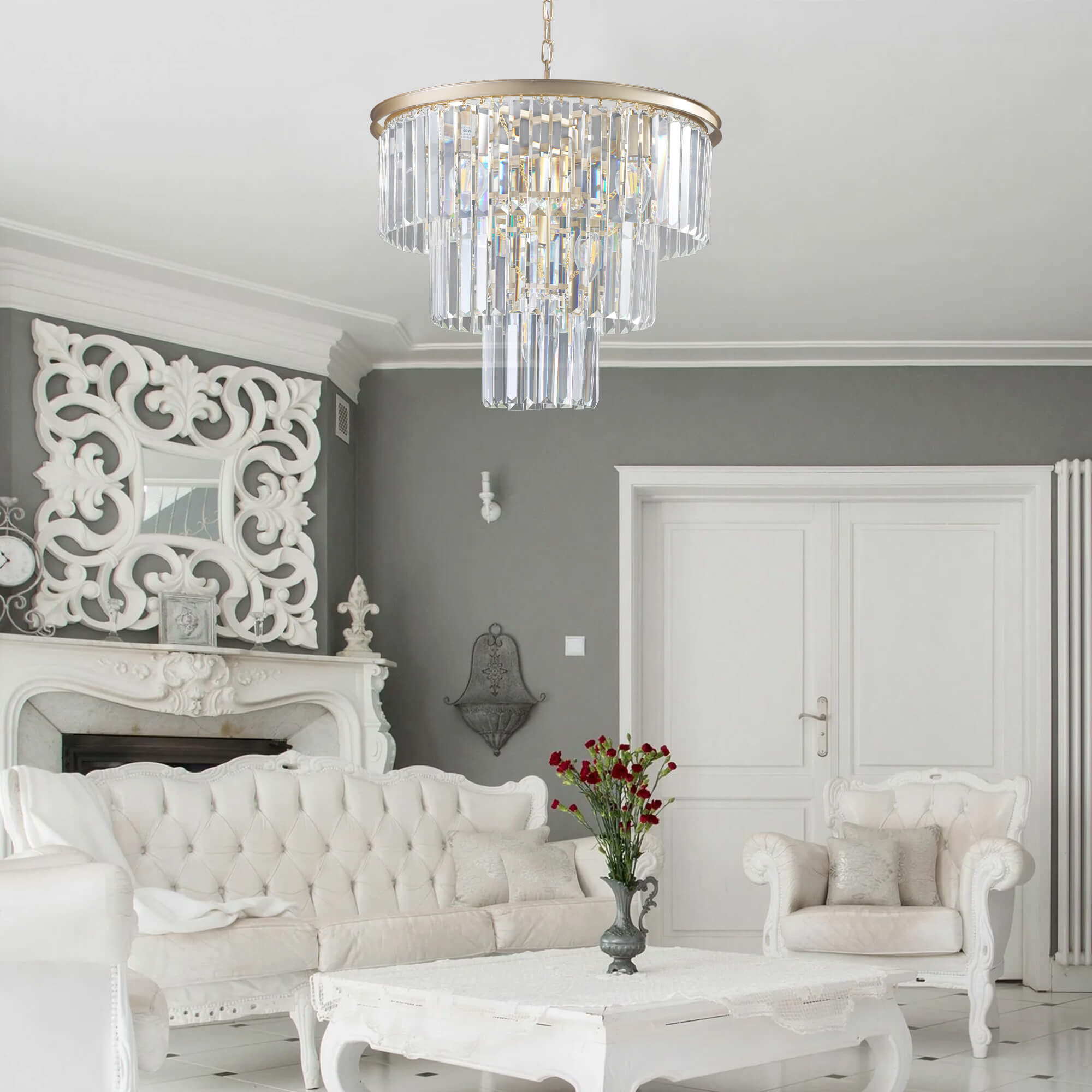 Sophia Crystal Chandeliers (3-Tiers)