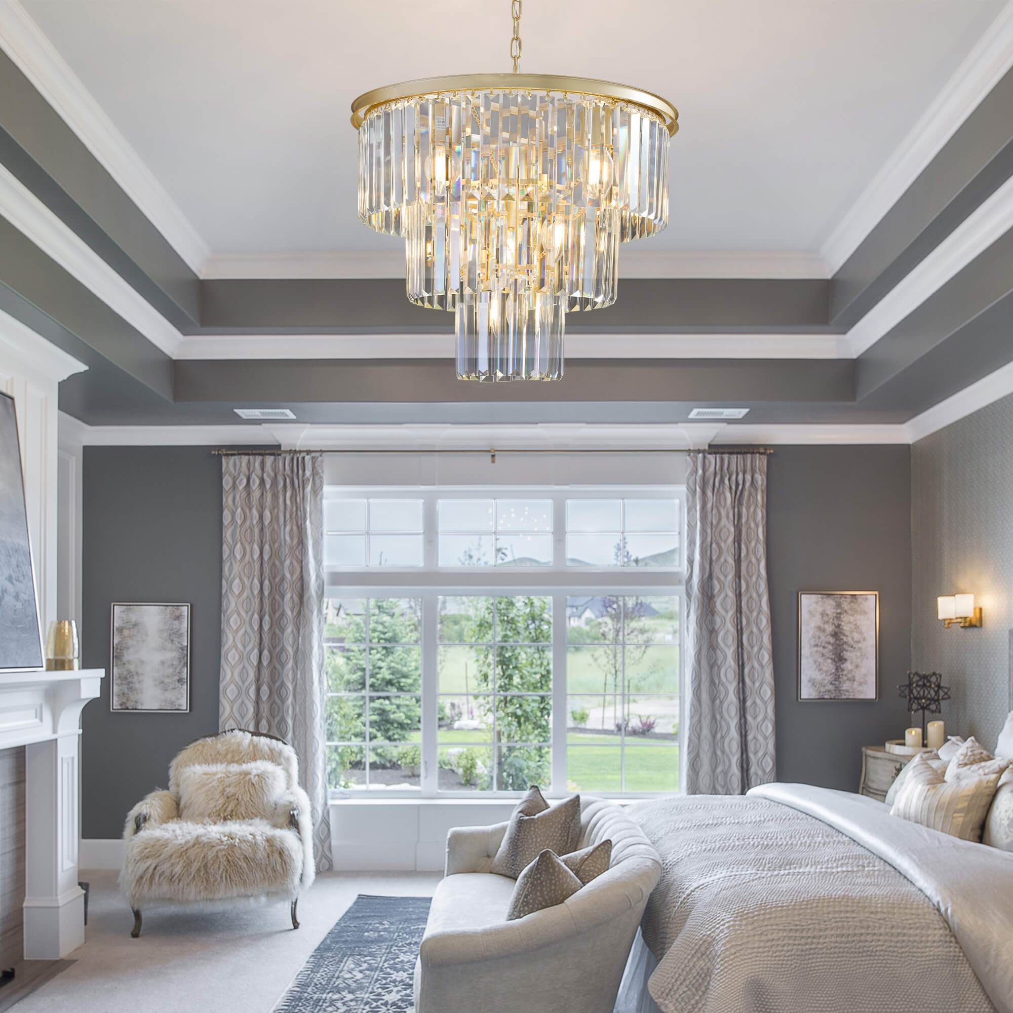 Sophia Crystal Chandeliers (3-Tiers)