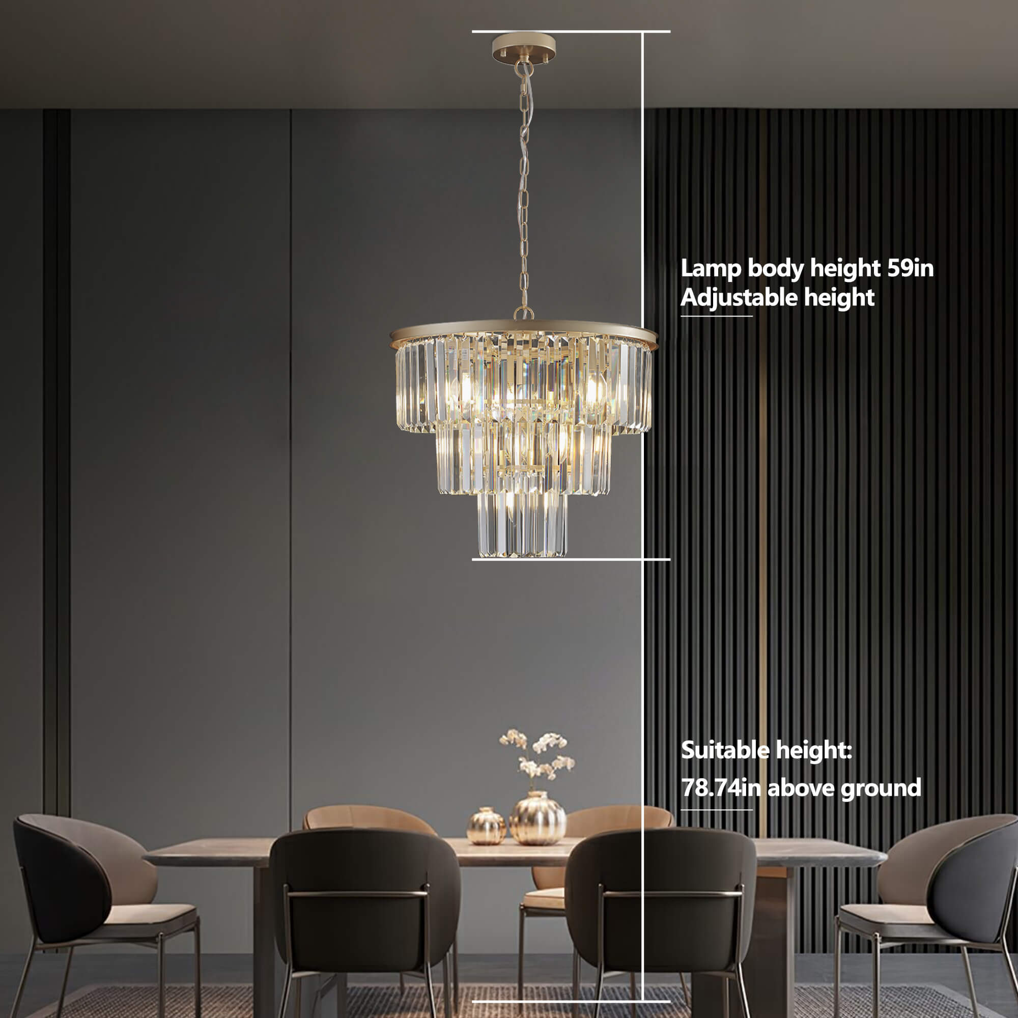 Sophia Crystal Chandeliers (3-Tiers)