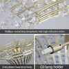 Modern Crystal Wide Waterfall Frosted Gold Chandeliers