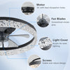 Dimmable LED Low Profile 20"Ceiling Fan with Reversible Blades Timer and Remote Control