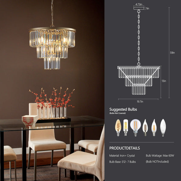 Unique Modern 3 Tiered Classic Luxury Crystal Chandeliers