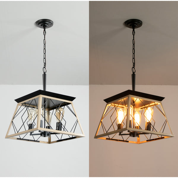 Farmhouse Rustic Antique Geometric Industrial Hanging Light Fixture