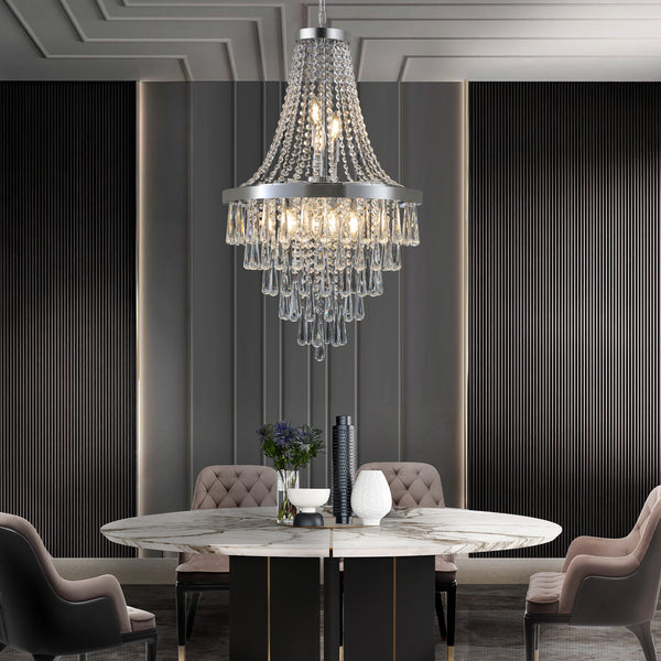 Luxury K9 Crystal Elegant Raindrop Design Classic Empire Style Chandeliers