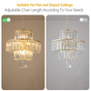 Modern Elegant Gold Semi-Flush Mount 4-Tier Crystal Round Chandeliers