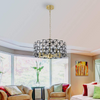 Modern 5-Light Black Crystal Round Chandeliers