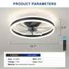 Modern Low Profile 20" Ceiling Fan with Light and Remote Control