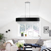 Modern K9 Crystal Matte Black Oval Hanging Chandeliers