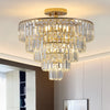 Luxury Modern 5-Tier Chrome Crystal Chandeliers