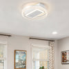 Modern 20" Flush Mount Bladeless Ceiling Fan with Dimmable Lights and Remote Control