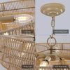 Hand-Woven Rattan Round Transitional Minimalist Boho Large Chandeliers