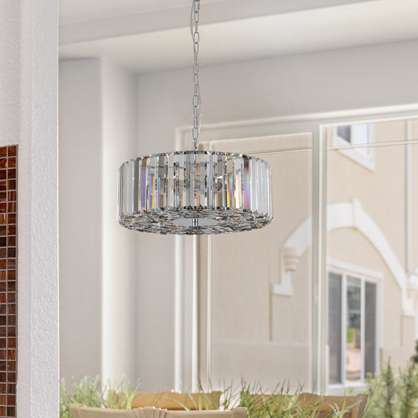 Elegant 4-Light Luxury Round Crystal Chandelier