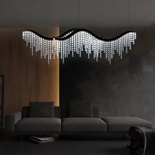 Elegant Modern Raindrop Line K9 Crystal Adjustable Chandeliers