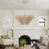 Hand-Woven Rattan Round Transitional Minimalist Boho Large Chandeliers