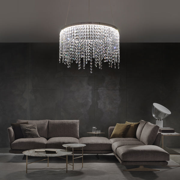 Elegant Modern Raindrop Oval K9 Crystal Adjustable Light Chandeliers