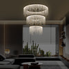 Elegant Modern Triple Raindrop Oval K9 Crystal Adjustable Chandeliers