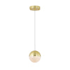 Satin Brass Gold Modern Pendant Lights with Transparent Crystal Globe