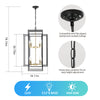 8-Light Lantern Tiered Wrought Iron Finish Farmhouse Pendant Light