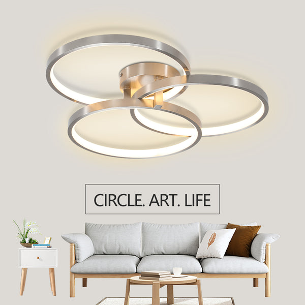 Contemporary Elegant Three-Ring Design Integrated LED Ceiling Light