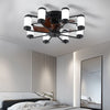 Modern Black Indoor LED Low Profile 22” Ceiling Fan with Light Farmhouse Flush Mount Remote