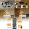 Rustic Farmhouse Bamboo Design Caged Ceiling Fans with Lights and Remote Control