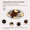 20" Low Profile Cage Black Wood Grain Industrial Metal Enclosed Ceiling Fan with Light Kit and Remote