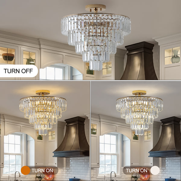 Luxury Modern 5-Tier Chrome Crystal Chandeliers