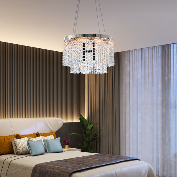 Elegant Sophisticated Modern K9 Crystal LED Chandeliers