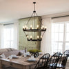 Black Farmhouse Wagon Wheel Rustic Vintage Pendant Lights