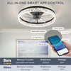 Dimmable LED Low Profile 20"Ceiling Fan with Reversible Blades Timer and Remote Control