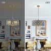 Modern 5-Light Black Crystal Round Chandeliers