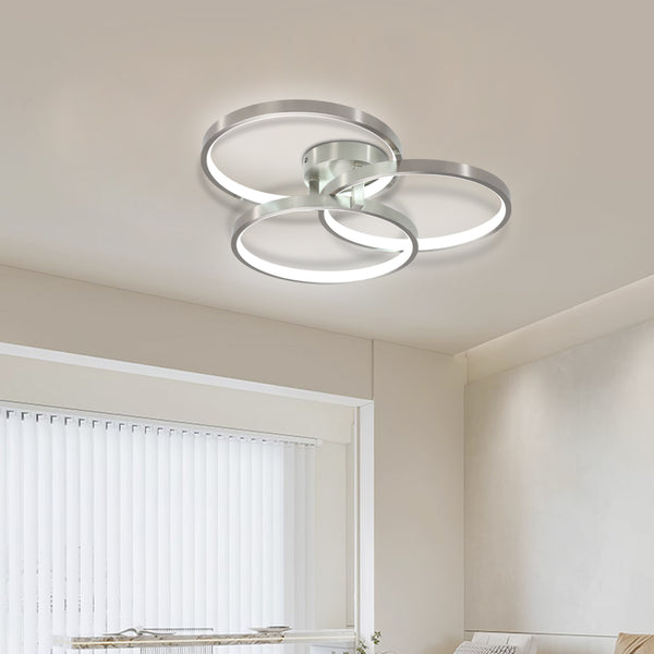 Contemporary Elegant Three-Ring Design Integrated LED Ceiling Light