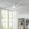 Modern Minimalist 100" Large Matte Black Ceiling Fan with Lights and Remote Control