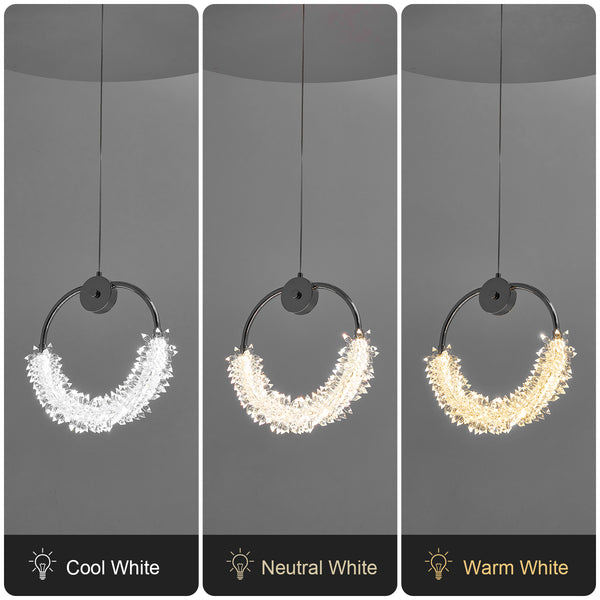 Modern Crystal Integrated LED Hanging Dimmable Pendant Light