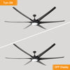 Modern Minimalist 100" Large Matte Black Ceiling Fan with Lights and Remote Control