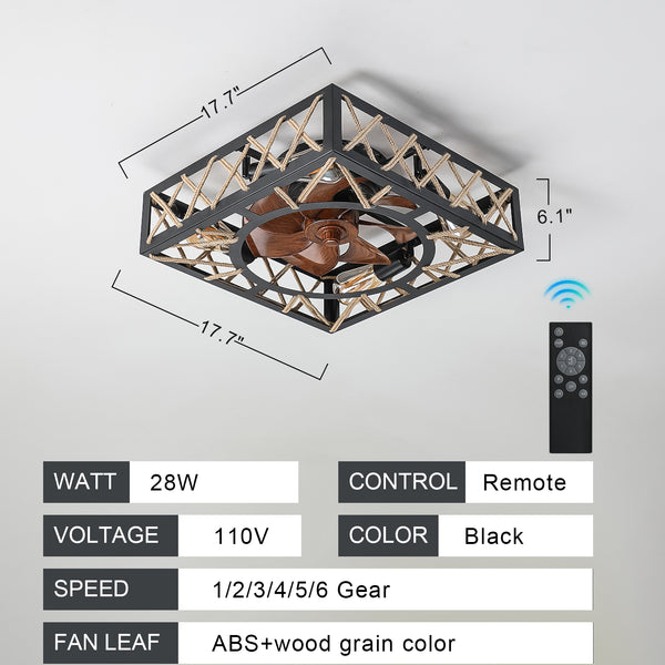 Caged Flush Mount 18