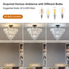 Modern Luxury Crystal Chandeliers,5-Tier Round Large Semi Flush Mount Chandeliers