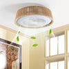 Flush Mount Boho Caged Farmhouse 20" Ceiling Fan with Light and Remote Control