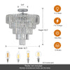 Modern Luxury Crystal Chandeliers,5-Tier Round Large Semi Flush Mount Chandeliers