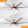 Modern Minimalist 100" Large Matte Black Ceiling Fan with Lights and Remote Control