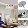 Crystal Round Drum Shade Hanging Elegant Pendant Lights