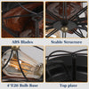 20" Low Profile Cage Wood Grain Industrial Metal Enclosed Black Ceiling Fan with Light Kit and Remote