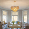 Hand-Woven Rattan Round Transitional Minimalist Boho Large Chandeliers