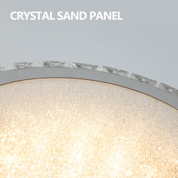 Modern Crystal Chandelier LED Flush Mount Round Ceiling Light