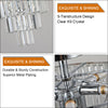 Modern Luxury Crystal Chandeliers,5-Tier Round Large Semi Flush Mount Chandeliers