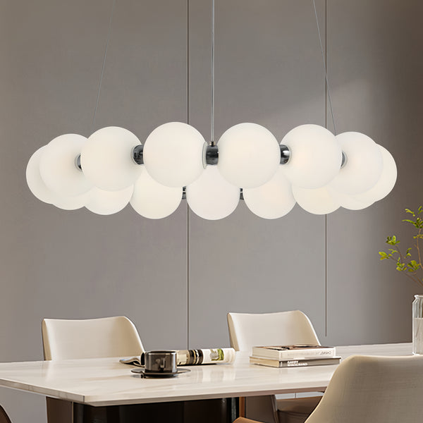 Modern Dimmable Integrated LED Round Pendant Lights with Bubble Acrylic Globe Shades